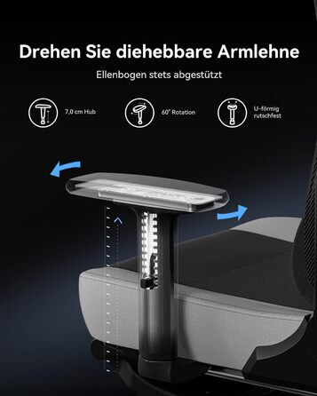 Ергономічне ігрове крісло AutoFull C3 Ігрове крісло з 2D підлокітниками, підставкою для ніг, підголівником та поперековою опорою Вантажопідйомність 150 кг Зручний тканинний чохол (чорний та білий)