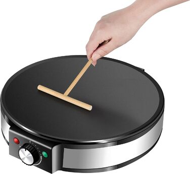 Млинниця 1200 Вт Крута на дотик ручка Антипригарне покриття Діаметр 30 см Крепері Млинар Галети Машина для млинців Сковорода для млинців.