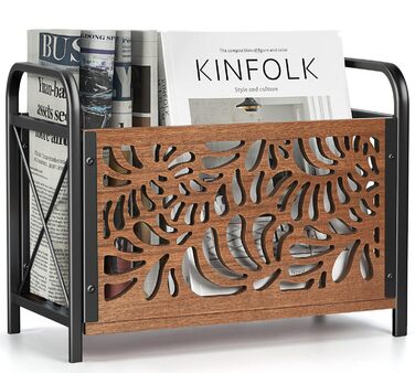 Дерев&39яна підставка для газет, сучасний тримач для журналів, елегантна підставка для журналів у скелетному візерунку, кошик для зберігання, колекціонер журналів, органайзер для зберігання каталогів, 33x26x17 см