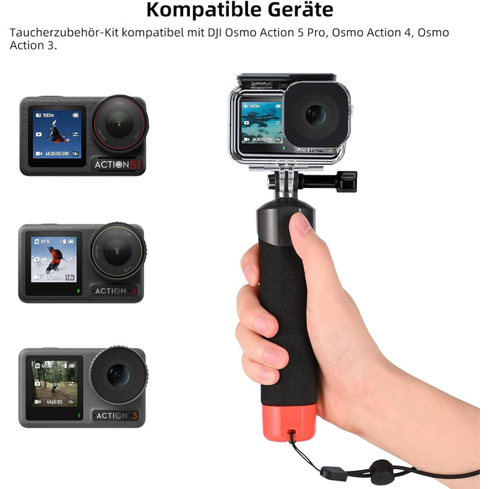 Набір підводних аксесуарів Osmo Action (плаваюча ручка та водонепроникний корпус), сумісний з DJI Osmo Action 5 Pro, Osmo Action 4, Osmo Action 3 - Підводні аксесуари для DJI Action 5 Pro/4/3
