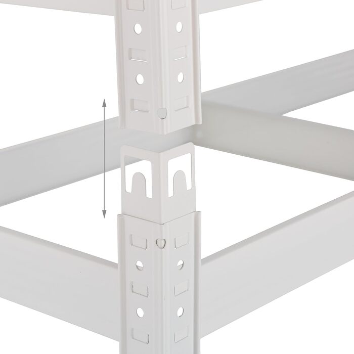 Міцний стелаж Relaxdays, В x Ш x Г 150 x 75 x 30 см, 5 полиць, сталь, білий Стелаж для зберігання, 875 кг, вставний, для підвалу, гаража