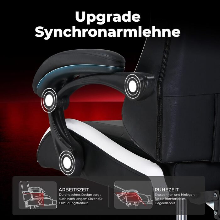 Ігрове крісло GTPLAYER, ергономічне офісне крісло, регульований підголівник та поперекова опора, ігрове крісло, білий колір