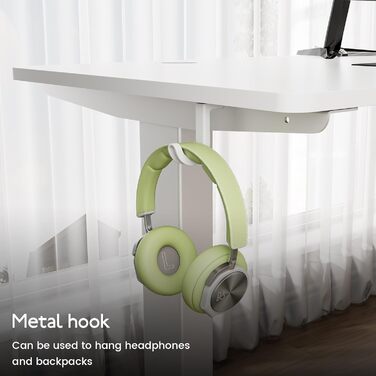 Стіл з регульованою висотою 60x140 см, електричний стіл з пам&39яттю налаштувань та функцією запобігання зіткненням, регульована висота 70117 см, ідеально підходить для офісу, домашнього офісу та ігор (білий) 140x60 см білий