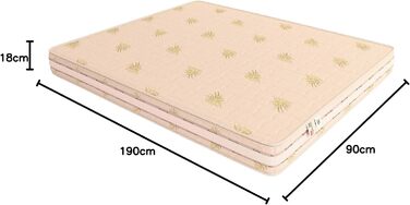 Ортопедичний пружинний матрац Baldiflex, висота 18 см, 90 x 190 x 18 см, традиційні пружини Bonnell, чохол з алое вера з вентиляцією, гіпоалергенний, стійкий до кліщів, дихаючий