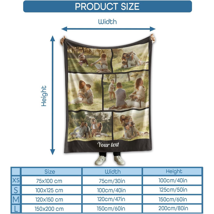 Персоналізована фотоковдра Ferocity з 6 вашими фотографіями 150x200 см Диванна ковдра Суперм&39яка надзвичайно затишна ковдра для родини, друзів, братів і сестер, веселий подарунок Чорний колаж 081 150 x 200 см