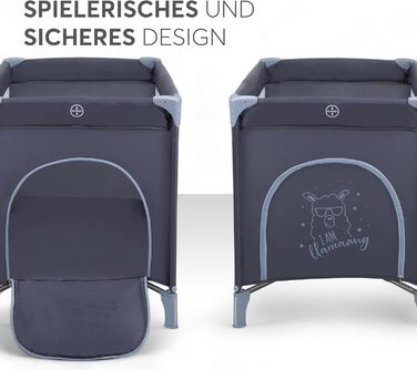 Дитяче ліжечко KikkaBoo Baby Travel Cot SO GIFTED, 120x60 см, до 15 кг, складне та компактне, портативне з сумкою для перенесення, розкладне для подорожей та відпусток, темно-синє