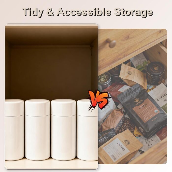 Чайник з нержавіючої сталі, чайники для розсипного чаю (200 г) з герметичними подвійними кришками, круглий кавник для зберігання чаю, кави, цукру, какао, спецій на кухні та в побуті