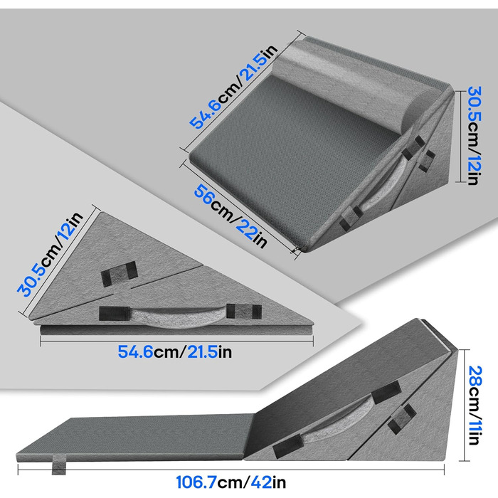 Клиноподібна подушка для ліжка, регульована клиноподібна подушка, подушка для читання для ліжка, подушка для дивана, подушка для спини, яку можна прати, подушка для підтримки спини з піни з ефектом пам&39яті, спинка для лікування рефлюксу, апное сну, чита