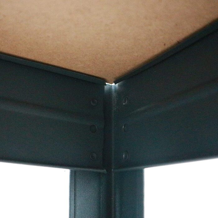 Поліжна система Rivet для важких умов експлуатації, антрацитово-сірий колір, 1 кутова полиця (180x90x45x64,5 см, 250 кг, 4 полиці з HDF) та 2 полиці без болтів (180x90x45 та 180x120x45 см, 250 кг)