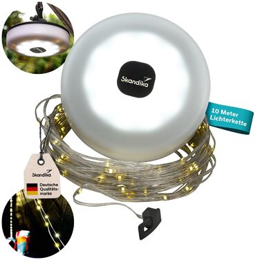 Ліхтар для кемпінгу Skandika Glittra Акумуляторний світлодіодний ліхтар, 10 м світлодіодна стрічка, до 210 люмен, із зарядним кабелем USB Type-C, 1800 мАг, 2 кольори світла, 5 режимів світла Ліхтар для кемпінгу, активного відпочинку на свіжому повітрі, по