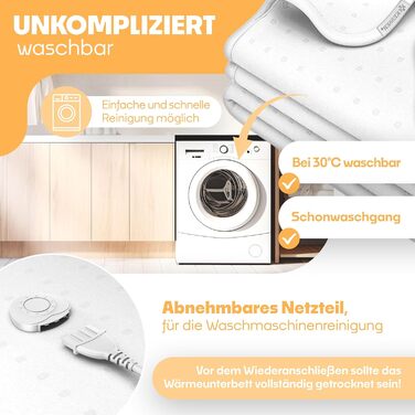 Підлога KESSER з підігрівом 150x80 см з автоматичним вимкненням та дистанційним керуванням Підлога з 3 температурними режимами Підігрів наматрацника М&39яка флісова підігріта ковдра, біла, 150 x 80 см - однотонна