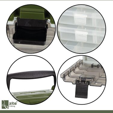 Рибальський ящик Zite з 4 ящиками для рибальських аксесуарів - Чохол для спорядження та рибальська сумка з ящиками для приманок та іншого, рибальський ящик, ящик для приманки, ящик для риболовлі, рибальський ящик, рибальські ящики, ящик для рибальських пр