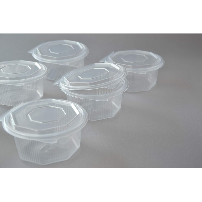 Звичайна побутова восьмикутна коробка, 500 мл. Восьмикутна коробка з відкидною кришкою (одноразова), сучасна, пакувальна коробка, контейнер, 400 штук, 500 мл, пластик, рекомендується ручне миття.