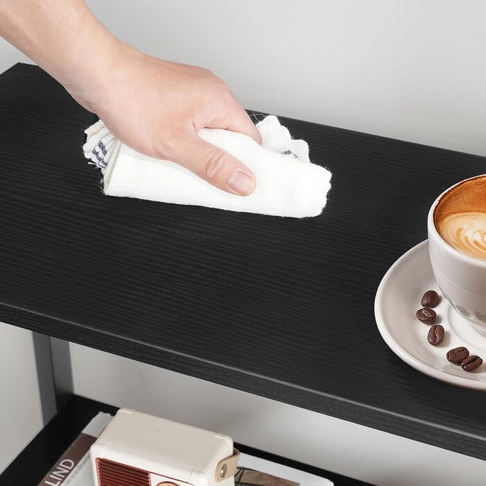 Полиця-драбина HOOBRO, окремостояча полиця, 3-рівнева книжкова полиця, поперечна конструкція, багатофункціональна полиця для зберігання, міцний металевий каркас, індустріальний стиль, для вітальні, спальні, кабінету EBB80CJ01G1 Чорна 40 x 30 x 81 см