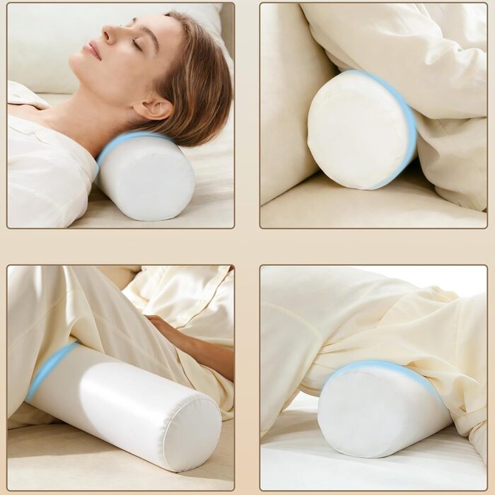 Подушка для сну на боці з піни з ефектом пам&39яті LAMB, ергономічна подушка, подушка для шиї &quotдва в одному&quot та подушка-валик для шиї, ортопедична подушка для шиї, підходить для болю в шиї, сіра
