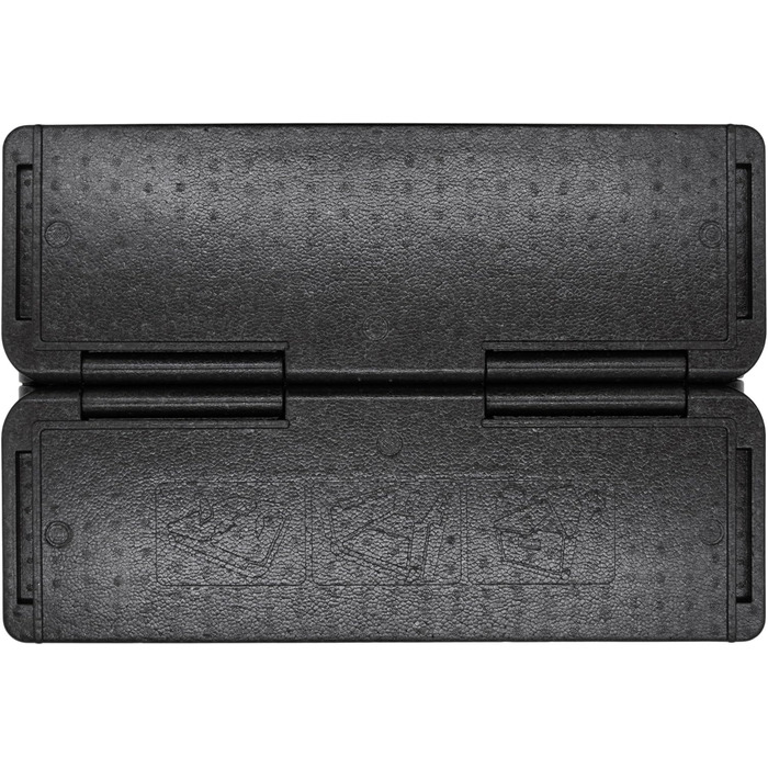 Великий складаний чорний термобокс для зберігання їжі гарячою та холодною - 42 л - Складаний підігрівач/охолоджувач їжі 60 x 41 см - Складаний пінопластовий холодильник/холодильник для їжі та напоїв з ізольованою кришкою 42 л / 60 x 41 см