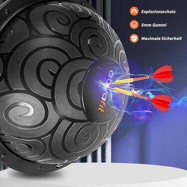 М&39яч для йоги Ativafit 60 x 18 см до 300 кг, напівсферичний м&39яч для балансування з еспандером та насосом, нековзний м&39яч для йоги для силових тренувань та тренувань балансу, чорний - новий