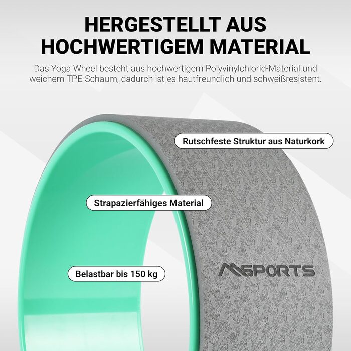 Колесо для йоги MSPORTS - Преміум - Допоміжний засіб для вправ на йогу Колесо для йоги Mint