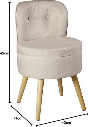 Крісло ECHTWERK Вінс, м&39яке крісло, зручне крісло, висока спинка, м&39яка пінопластова підкладка, дерев&39яні ніжки, 6,2 кг, кремове, широке