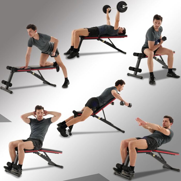 Складана регульована багатофункціональна похила лава для силових тренувань ISE, тренажер для м&39язів живота з 7-позиційною регульованою спинкою для тренування всього тіла, домашній тренажер для живота, лава для сидячих пресів 5902