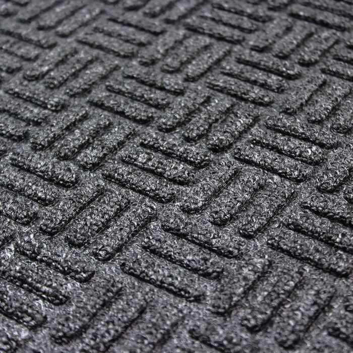 Килимок Ultralux преміум-класу для використання всередині та зовні приміщень, 90 x 60 см, поглинаючий та міцний килимок для дверей з нековзною водонепроникною гумовою основою для місць з високою прохідністю, темно-сірий, 60 x 90 см (прямокутний)