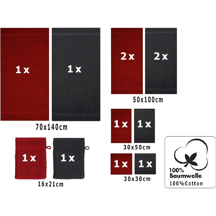 Набір рушників Premium 100 бавовна 2 рушники для душу 4 рушники для рук 2 рушники для гостей 2 мильні серветки 2 рукавички для пра