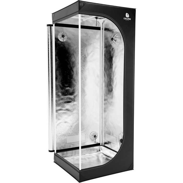 Намет для вирощування рослин в приміщенні, 60x60x160 см, з піддоном, отворами для кабелів та інструкцією зі збирання