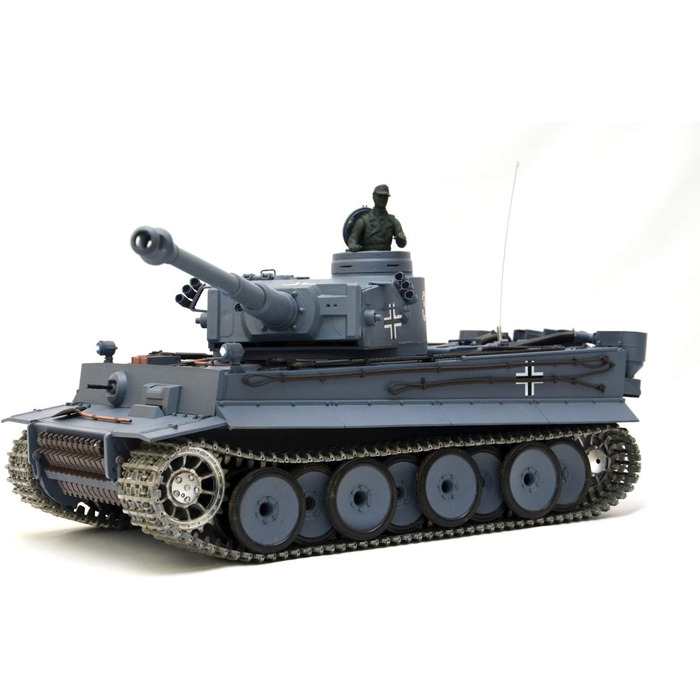 Радіокерований танк Panzer Тигр I Heng Long 116 з функцією стрільби, димом, звуком, сталевими шестернями, металевими гусеницями та колесами 2.4Ghz V7.0 PRO з RRZ Professional