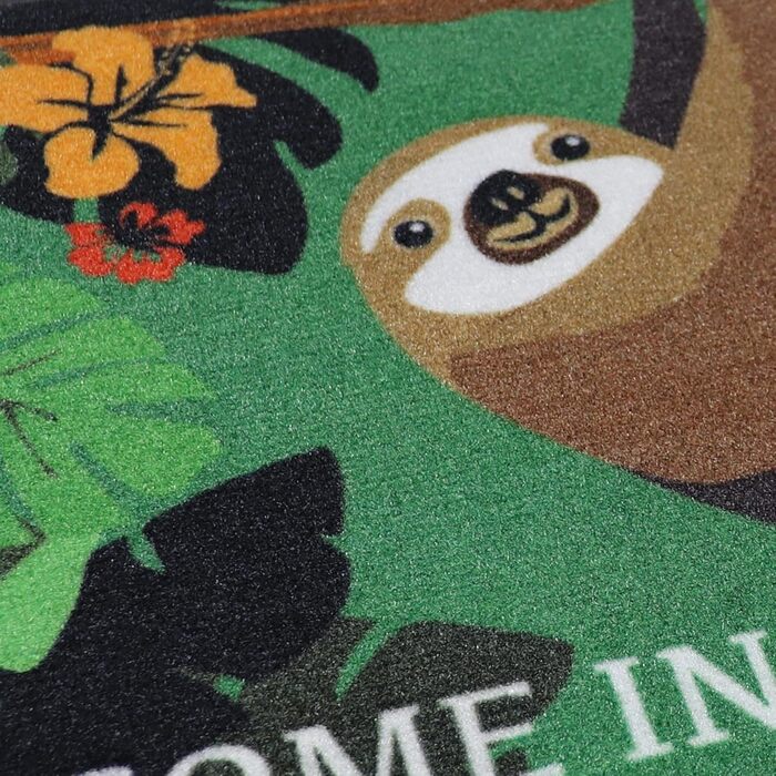 Килимок для дверей &quotЛінивець&quot крупним планом &quotЗаходьте та відпочивайте&quot Килимок для дверей 60 x 40 см