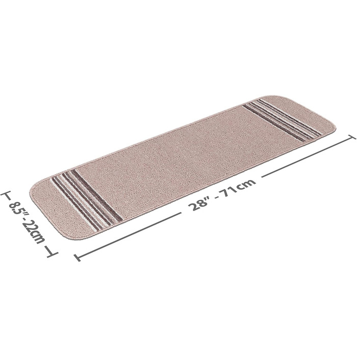Килимки для сходів CAMILSON Нековзні килимові накладки для використання всередині та зовні приміщень Сходинки для домашніх тварин (Набір з 13 шт., бежева лінія)
