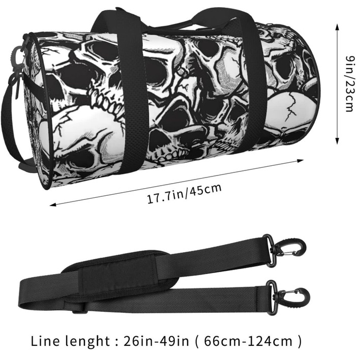 Спортивна дорожня сумка з дизайном черепа, унісекс, велика сумка для подорожей та спорту