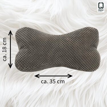 Подушка для читання, подушка для читання, валик для шиї, подушка для шиї з вельвету, опорна подушка, текстурована дорожня подушка, фігурна подушка, підставка для книг, гнучка підставка для книг, електронних книг або планшетів - 18x35 см (антрацит)