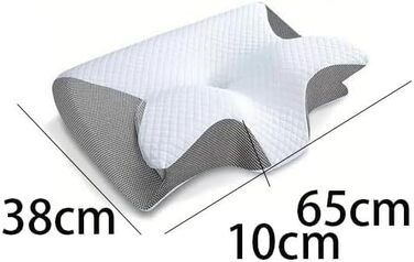 Ергономічна подушка для шиї у формі метелика, подушка для підтримки шиї для тих, хто спить на боці, 3D-піна з ефектом пам&39яті з повільним відновленням для підтримки шийного відділу хребта, темно-сіра