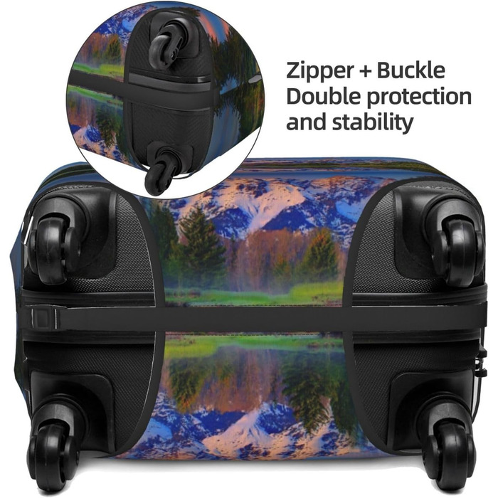 Чохол для валізи BAFAFA Schneeberg з принтом, еластичний захист від подряпин та пилу для багажу, чорний, розмір 80