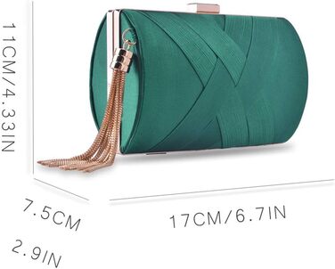 Вечірнє клатч-гаманець, дизайнерська сумочка для вечірок, темно-зелений елегантний клатч з пензликом