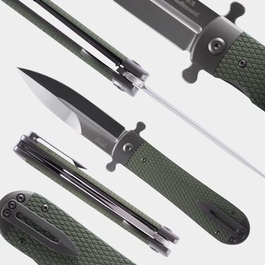 Складаний кишеньковий ніж, лезо зі сталі D2, протиковзка рукоятка G10 з кліпсою, полювання, риболовля, кемпінг, на природі, фліпер