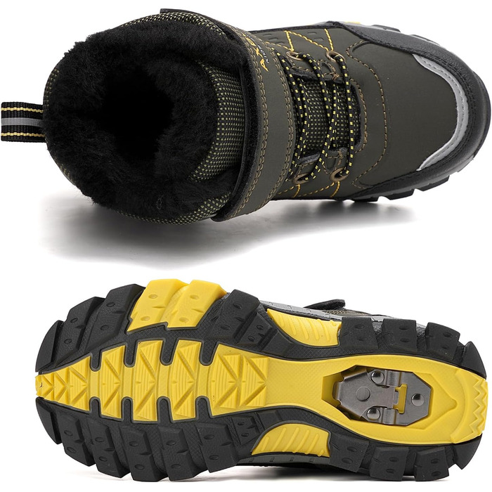 Дитяче зимове взуття TARELO, нековзні зимові чоботи, снігові чоботи середнього розміру, унісекс взуття для походів на підкладці для хлопчиків, розміри 32-39, зелене, EU 39