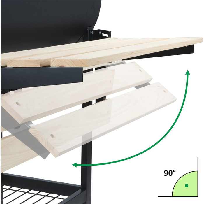 Візок для вугілля BBQ-Toro з кришкою Ø 80 x (L) 42 см Візок для вугілля преміум-класу мобільний, вкл. термометр, підставка для під