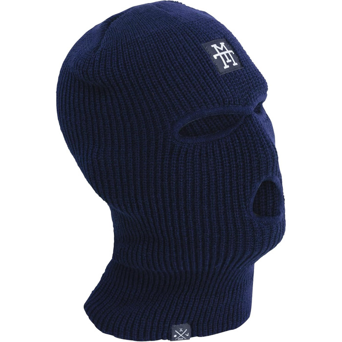 Балаклава Manufaktur13 - лижна маска з 3 отворами, балаклава, лижна маска різних кольорів, багатофункціональна маска, еластична/розтяжна, в&39язана, підходить для мотоцикла, велосипеда, один розмір, темно-синій