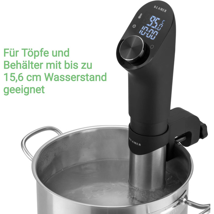 Водонепроникна плита су-від IPX7 потужністю 1200 Вт з 3D-циркуляцією та регулюванням температури 20-95C, функцією таймера повільної плити та LED-дисплеєм