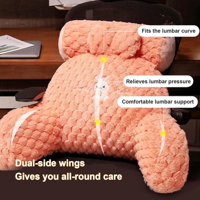 Подушка для читання, велика спинна подушка для сидіння в ліжку, велика клиноподібна спинка для дорослих та дітей з підлокітниками, опора для спини дивана та ліжка, подушка для підтримки спини (Розмір 7550 см, Колір Синій) 7550 см Синій