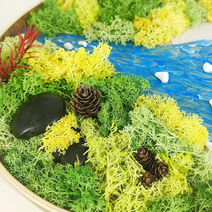 Ісландський мох, консервований мох, декоративний мох для рукоділля, картина з моху, виготовлення моделей, художній мох, натуральний консервований мох у 6 кольорах (240 г), натуральне багаторазове листя моху для декору, виготовлення моделей, прикраса для д