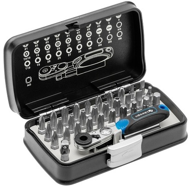 Набір біт з трищіткою, 33 шт. HOEGERT SL/PH/TORX/HEX (HT1R460)