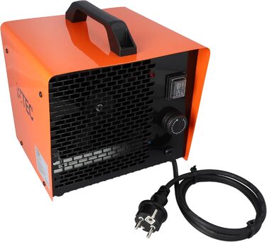 Електричний обігрівач BTEC потужністю 3000 Вт - Керамічні нагрівальні елементи - 2 режими нагріву - Захист від замерзання - Ідеально підходить для будівельних майданчиків, майстерень, гаражів - Радіаційний обігрівач - Обігрівач 3 кВт / 3000 Вт