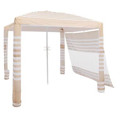 Пляжний навіс VEVOR, 2,4 x 2,4 м з бічною стінкою, сонцезахисний фактор UPF 50, навіс з мішками з піском, регульований по висоті та портативний сонцезахисний навіс для всієї родини та друзів