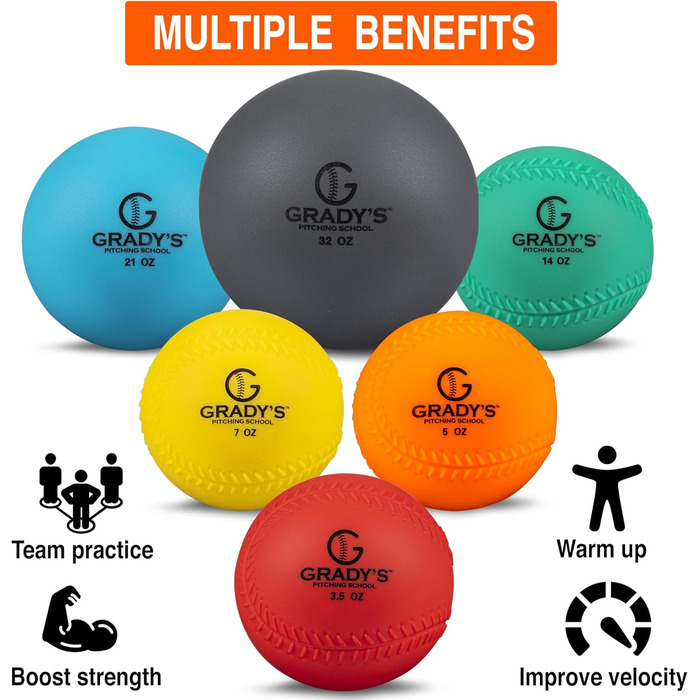 Набір обтяжених м&39ячів Plyo з прошивкою та сумкою для перенесення, 32, 21, 14, 7, 5, 99,2 г для тренувань з кидка/швидкості