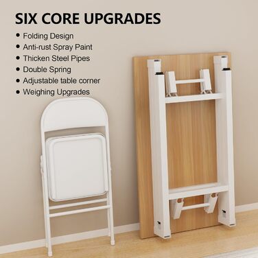 Складаний стіл 100x50x76 см з 2 розетками змінного струму та 2 портами зарядки USB, складаний комп&39ютерний стіл, стіл для ПК, офісний стіл, складаний стіл, для дому, дерево 100 см x 50 см