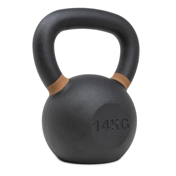 Гіря Strength Shop із чавуну з ергономічною ручкою (4кг - 64кг), надміцна та довговічна, з кольоровим маркуванням ваги та чорним порошковим покриттям, ідеальна для тренування всього тіла, 14кг