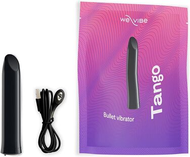 Вібратор We-Vibe Tango Bullet для жінок - Секс іграшки для неї та пар - Кліторальний стимулятор з 8 рівнями інтенсивності - Водонепроникна секс-іграшка - Акумуляторна - Black Black лубрикант