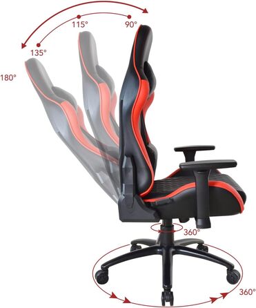 Геймерське крісло для високих людей - червоно-чорне